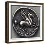 Greek Drachma Depicting Winged Horse Uncovered in Emporium, River Port of Rome, Verso, Greek Coins-null-Framed Giclee Print