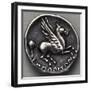 Greek Drachma Depicting Winged Horse Uncovered in Emporium, River Port of Rome, Verso, Greek Coins-null-Framed Giclee Print