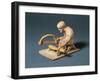 Greek Fictile Figurine of Carpenter at Work, from Boeotia, Greece, 5th Century B.C.-null-Framed Giclee Print