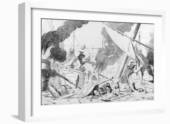 Greek Fire During the Siege of Constantinople, before 1839-Fyodor Antonovich Bruni-Framed Giclee Print