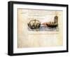 Greek Fire. Miniature from the Madrid Skylitzes, 11th-12th Century-null-Framed Giclee Print