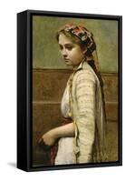 Greek Girl, Mlle. Dobigny, 1868-70-Jean Baptiste Camille Corot-Framed Stretched Canvas