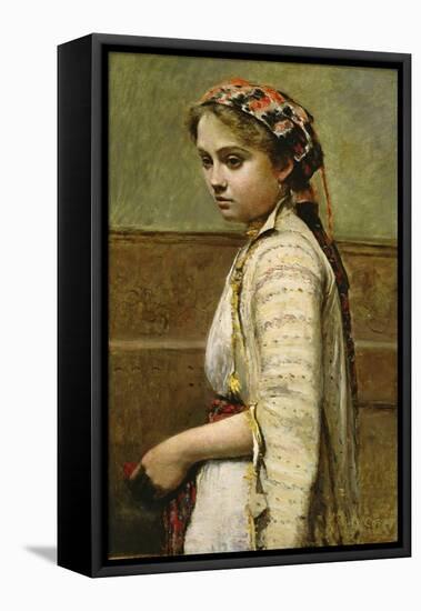 Greek Girl, Mlle. Dobigny, 1868-70-Jean Baptiste Camille Corot-Framed Stretched Canvas
