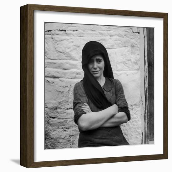 Greek Girl Still Weeping, Four Months After the Germans Killed Her Mother in a Massacre-Dmitri Kessel-Framed Photographic Print