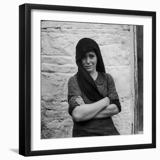 Greek Girl Still Weeping, Four Months After the Germans Killed Her Mother in a Massacre-Dmitri Kessel-Framed Photographic Print