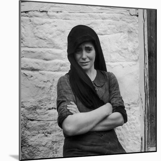 Greek Girl Still Weeping, Four Months After the Germans Killed Her Mother in a Massacre-Dmitri Kessel-Mounted Photographic Print