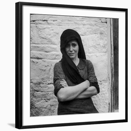 Greek Girl Still Weeping, Four Months After the Germans Killed Her Mother in a Massacre-Dmitri Kessel-Framed Photographic Print