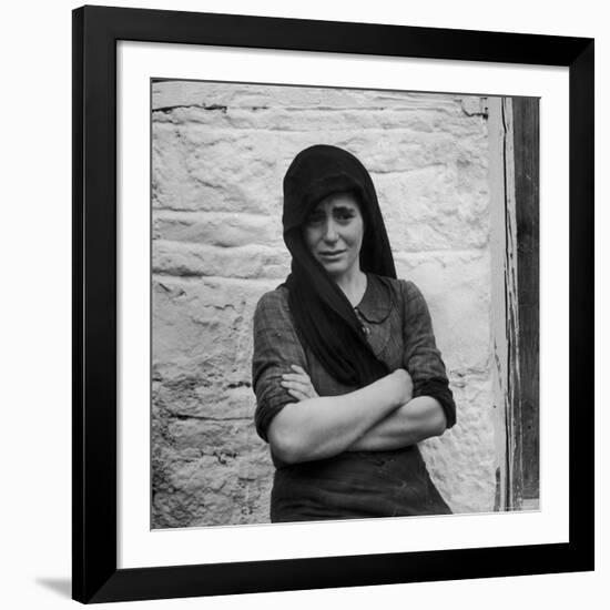 Greek Girl Still Weeping, Four Months After the Germans Killed Her Mother in a Massacre-Dmitri Kessel-Framed Photographic Print