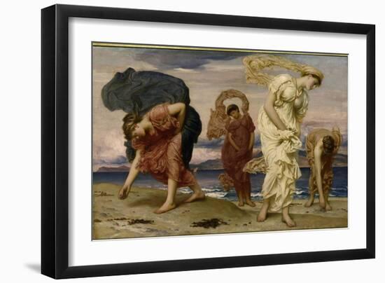 Greek Girls Picking up Pebbles by the Sea-Frederick Leighton-Framed Giclee Print