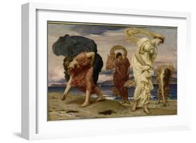 Greek Girls Picking up Pebbles by the Sea-Frederick Leighton-Framed Giclee Print