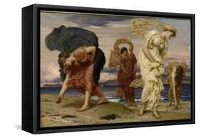 Greek Girls Picking up Pebbles by the Sea-Frederick Leighton-Framed Stretched Canvas