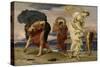 Greek Girls Picking up Pebbles by the Sea-Frederick Leighton-Stretched Canvas