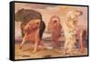 Greek Girls Picking Up Pebbles by the Sea-Frederick Leighton-Framed Stretched Canvas