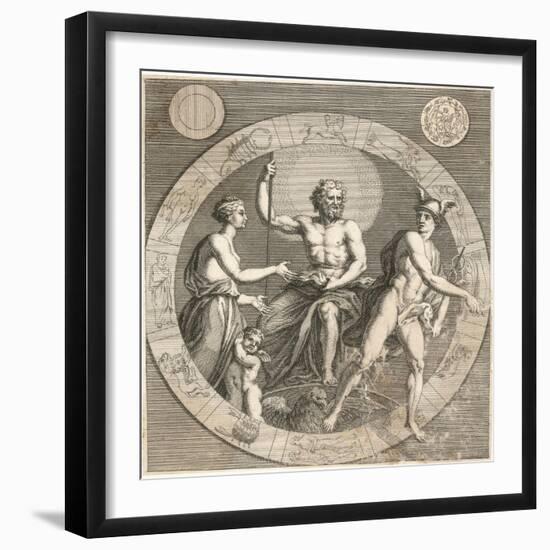 Greek Gods: Aphrodite, Cupid, Zeus and Hermes-null-Framed Photographic Print