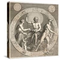 Greek Gods: Aphrodite, Cupid, Zeus and Hermes-null-Stretched Canvas