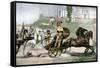 Greek Hero Achilles Dragging Hector's Body Behind His Chariot in the Trojan Wars-null-Framed Stretched Canvas