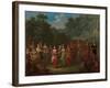 Greek Men and Women Dancing the Khorra, c.1720-37-Jean Baptiste Vanmour-Framed Giclee Print