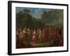 Greek Men and Women Dancing the Khorra, c.1720-37-Jean Baptiste Vanmour-Framed Giclee Print