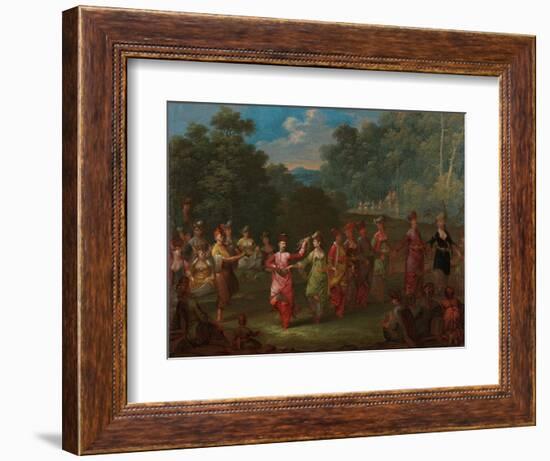 Greek Men and Women Dancing the Khorra, c.1720-37-Jean Baptiste Vanmour-Framed Giclee Print