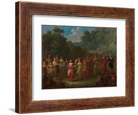 Greek Men and Women Dancing the Khorra, c.1720-37-Jean Baptiste Vanmour-Framed Giclee Print