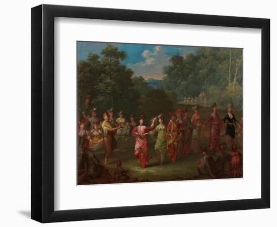 Greek Men and Women Dancing the Khorra, c.1720-37-Jean Baptiste Vanmour-Framed Giclee Print