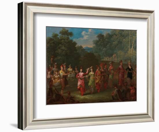 Greek Men and Women Dancing the Khorra, c.1720-37-Jean Baptiste Vanmour-Framed Giclee Print