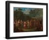 Greek Men and Women Dancing the Khorra, c.1720-37-Jean Baptiste Vanmour-Framed Premium Giclee Print