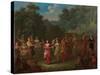 Greek Men and Women Dancing the Khorra, c.1720-37-Jean Baptiste Vanmour-Stretched Canvas