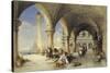 Greek Merchants and Fruit Sellers in the Piazzetta, Venice, 1848-Charles Bentley-Stretched Canvas