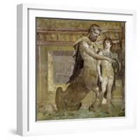 Greek Mythology : the Education of Achilles by the Centaur Chiro-null-Framed Photographic Print