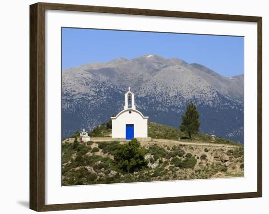 Greek Orthodox Chapel, Near Maza, White Mountains (Lefka Ori), Chania Region, Crete, Greek Islands,-Stuart Black-Framed Photographic Print