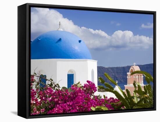 Greek Orthodox Church in Oia Village, Santorini Island, Cyclades, Greek Islands, Greece, Europe-Richard Cummins-Framed Stretched Canvas