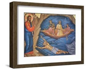 Greek Orthodox Fresco Depicting The Miracle of the Fish-Julian Kumar-Framed Photographic Print