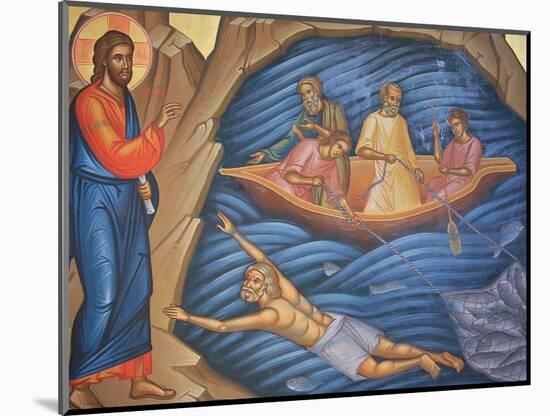 Greek Orthodox Fresco Depicting The Miracle of the Fish-Julian Kumar-Mounted Photographic Print