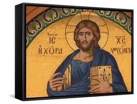 Greek Orthodox Icon Depicting Jesus Christ, Thessalonica, Macedonia, Greece, Europe-Godong-Framed Stretched Canvas