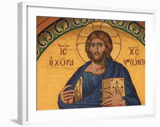 Greek Orthodox Icon Depicting Jesus Christ, Thessalonica, Macedonia, Greece, Europe-Godong-Framed Photographic Print