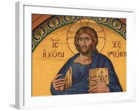 Greek Orthodox Icon Depicting Jesus Christ, Thessalonica, Macedonia, Greece, Europe-Godong-Framed Photographic Print