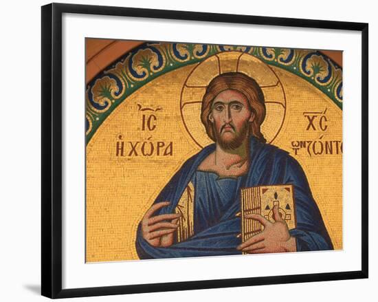 Greek Orthodox Icon Depicting Jesus Christ, Thessalonica, Macedonia, Greece, Europe-Godong-Framed Photographic Print