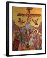 Greek Orthodox Icon Depicting Jesus' Crucifixion, Thessalonica, Macedonia, Greece, Europe-Godong-Framed Photographic Print