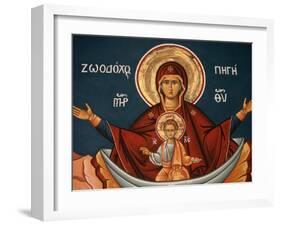 Greek Orthodox Icon Depicting Mary as a Well of Life, Thessalonica, Macedonia, Greece, Europe-Godong-Framed Photographic Print