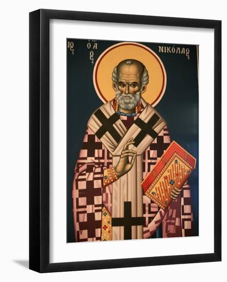Greek Orthodox Icon Depicting St. Nicholas, Thessaloniki, Macedonia, Greece, Europe-Godong-Framed Photographic Print