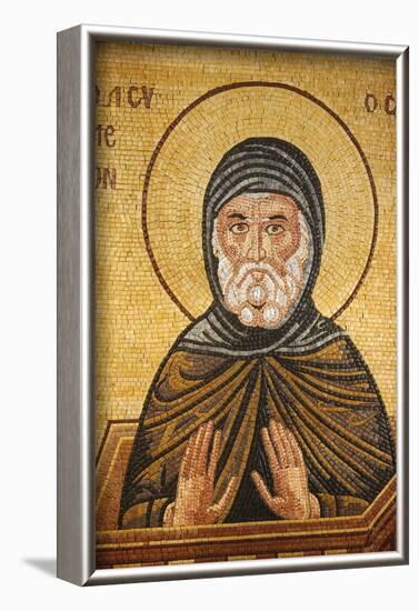 Greek Orthodox icon depicting St. Simeon, St. George's Orthodox church, Madaba, Jordan-Godong-Framed Photographic Print