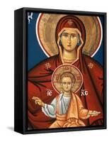 Greek Orthodox Icon Depicting Virgin and Child, Thessalonica, Macedonia, Greece, Europe-Godong-Framed Stretched Canvas