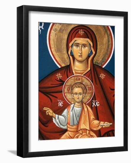 Greek Orthodox Icon Depicting Virgin and Child, Thessalonica, Macedonia, Greece, Europe-Godong-Framed Photographic Print