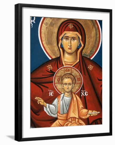 Greek Orthodox Icon Depicting Virgin and Child, Thessalonica, Macedonia, Greece, Europe-Godong-Framed Photographic Print