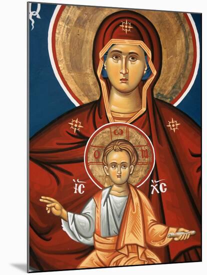 Greek Orthodox Icon Depicting Virgin and Child, Thessalonica, Macedonia, Greece, Europe-Godong-Mounted Photographic Print