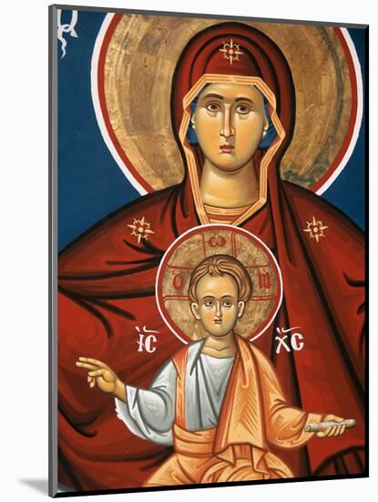 Greek Orthodox Icon Depicting Virgin and Child, Thessalonica, Macedonia, Greece, Europe-Godong-Mounted Photographic Print