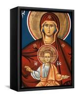 Greek Orthodox Icon Depicting Virgin and Child, Thessalonica, Macedonia, Greece, Europe-Godong-Framed Stretched Canvas