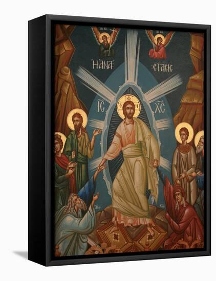 Greek Orthodox Icon of Christ's Resurrection, Thessalonica, Macedonia, Greece, Europe-Godong-Framed Stretched Canvas