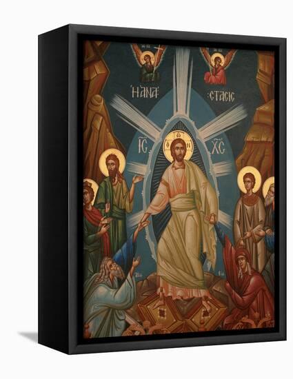 Greek Orthodox Icon of Christ's Resurrection, Thessalonica, Macedonia, Greece, Europe-Godong-Framed Stretched Canvas